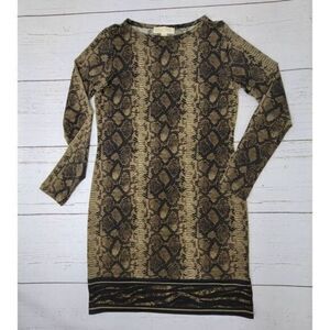 MICHAEL Michael Kors Dress Small Green Snake Phython Jersey Knit Long Sleeve‎